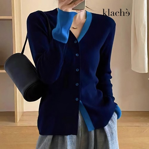 클라셰 투컬러믹스니트가디건_B3F1692