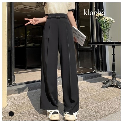 클라셰 (88까지)하이와이드핀턱팬츠+벨트SET_B4M0236