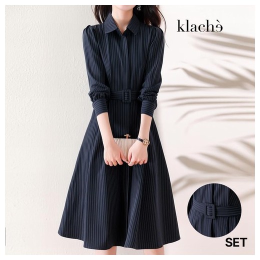 클라셰 오피스캐주얼핏원피스+벨트SET_B4S0600
