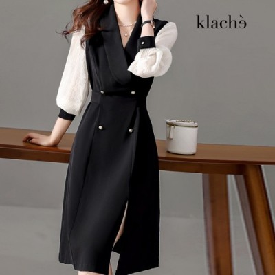 클라셰 프렌치더블버튼원피스_B4S0114